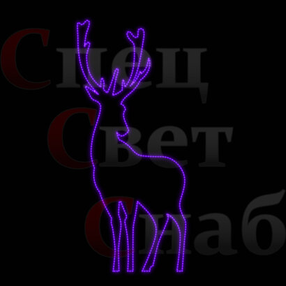 Светодиодная фигура Олень с рогами 2D