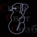 Световая фигура 2d Снеговик с метлой